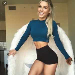 Buffbunny Long Sleeve Crop Top Blue